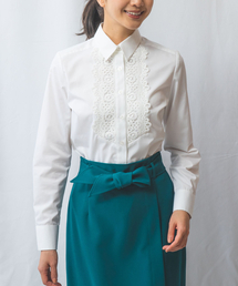 NARACAMICIE（ナラカミーチェ）の「【NARACAMICIE】ツイルフロントレースシャツカラー長袖シャツ（シャツ/ブラウス）」