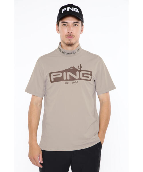 【セール】【PING APPAREL】ストレッチカノコ半袖ハイネックカットソー ＜EARLY AUTUMN＞ (MENS)（Tシャツ/カットソー）｜PING（ピン）