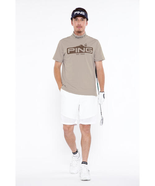 【セール】【PING APPAREL】ストレッチカノコ半袖ハイネックカットソー ＜EARLY AUTUMN＞ (MENS)（Tシャツ/カットソー）｜PING（ピン）