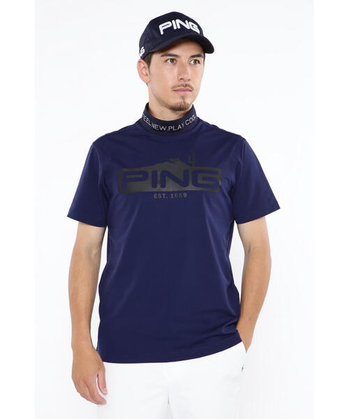 【セール】【PING APPAREL】ストレッチカノコ半袖ハイネックカットソー ＜EARLY AUTUMN＞ (MENS)（Tシャツ/カットソー）｜PING（ピン）