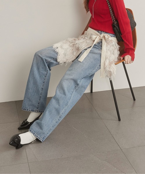 ANGIE(アンジー)の「フリンジ ラップ スカート(スカート・レディース・ブラック/キナリ・FREE)」の20枚目の写真