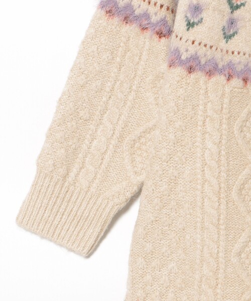 BEAMS mini（ビームスミニ）の「フラワー ノルディック ニット