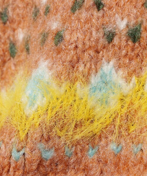 BEAMS mini(ビームスミニ)の「フラワー ノルディック ニットワンピース2024FW(90~150cm)(ワンピース・キッズ・オレンジ系その他4/ナチュラル・90/100/110/120/130/140/150)」の14枚目の写真