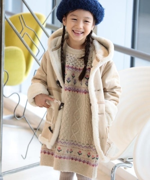 BEAMS mini（ビームスミニ）の「フラワー ノルディック ニット