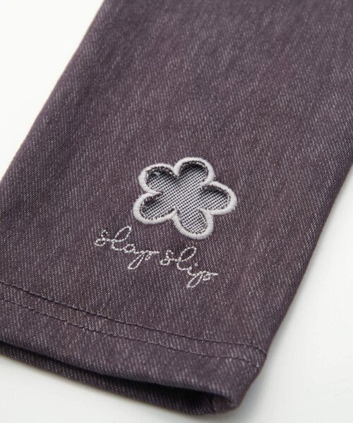 SLAP SLIP（スラップスリップ）の「お花リボンハート裾くりぬきツイルニットレギパン(80~130cm)（その他パンツ・キッズ・ネイビー/ブラック/ピンク・100cm/120cm/110cm/80ｃｍ/90cm/130cm）」の10枚目の写真