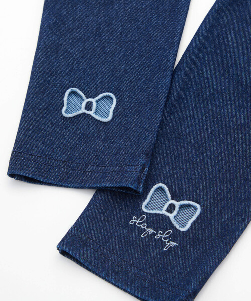 SLAP SLIP（スラップスリップ）の「お花リボンハート裾くりぬきツイルニットレギパン(80~130cm)（その他パンツ・キッズ・ネイビー/ブラック/ピンク・100cm/120cm/110cm/80ｃｍ/90cm/130cm）」の17枚目の写真