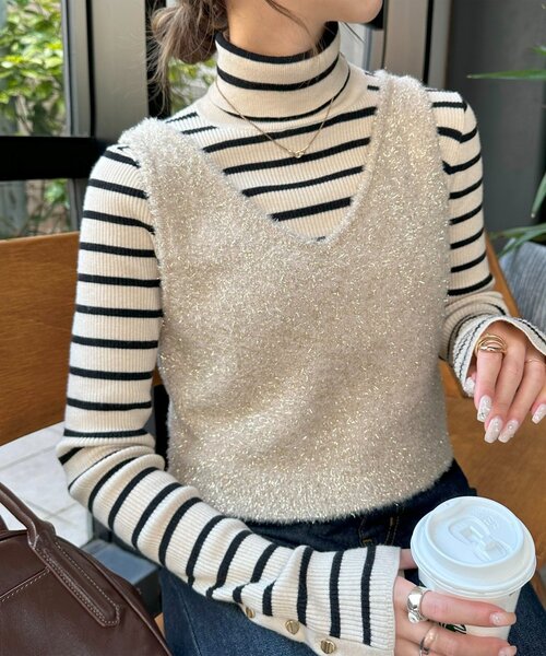 セール】【WEB限定】ラメフェザーヤーンキャミ（ニット/セーター