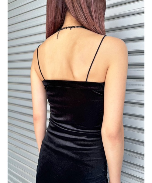 EGOIST(エゴイスト)の「ラメ刺繍ベロアキャミワンピース(ワンピース・レディース・ブラック/カーキ/ライトブラウン・FREE)」の9枚目の写真
