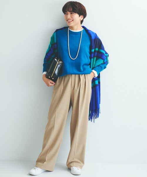 セール】【Oggi2月号掲載/洗える】ピュアカシミヤ クルーネック ニット  