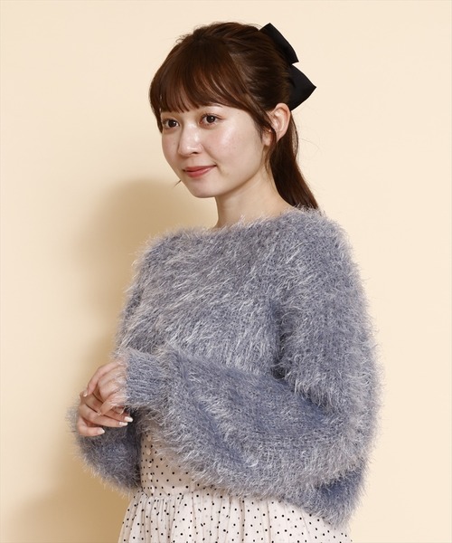 REDYAZEL（レディアゼル）の「クロップドシャギーニットトップス（ニット/セーター・レディース・ホワイト/ピンク/ブルー・FREE）」の18枚目の写真