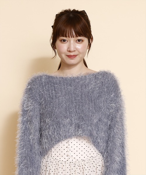 REDYAZEL（レディアゼル）の「クロップドシャギーニットトップス（ニット/セーター・レディース・ホワイト/ピンク/ブルー・FREE）」の19枚目の写真