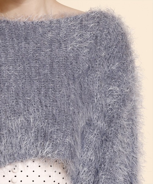 REDYAZEL（レディアゼル）の「クロップドシャギーニットトップス（ニット/セーター・レディース・ホワイト/ピンク/ブルー・FREE）」の21枚目の写真