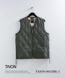 【TAION(タイオン)】〈ウィメンズ〉ミリタリー Vネックジップ ダウンベスト