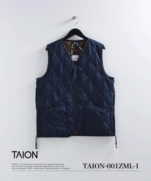 【TAION(タイオン)】〈ウィメンズ〉ミリタリー Vネックジップ ダウンベスト