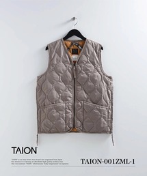 【TAION(タイオン)】〈ウィメンズ〉ミリタリー Vネックジップ ダウンベスト