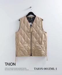 【TAION(タイオン)】〈ウィメンズ〉ミリタリー Vネックジップ ダウンベスト