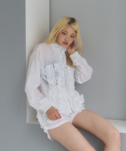 lilLilly(リルリリー)の「ナイロンフリルショートパンツ(その他パンツ・レディース・ホワイト/ブラック/ブルー/ピンク・FREE)」の11枚目の写真