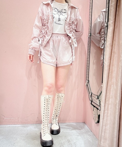 lilLilly(リルリリー)の「ナイロンフリルショートパンツ(その他パンツ・レディース・ホワイト/ブラック/ブルー/ピンク・FREE)」の8枚目の写真