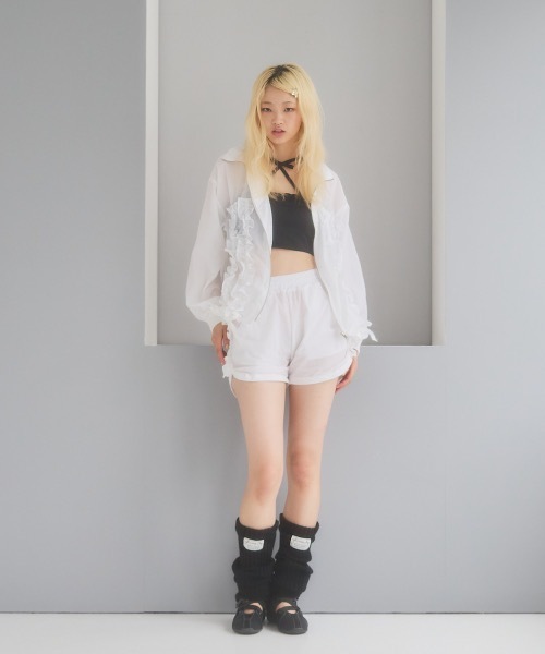 lilLilly(リルリリー)の「ナイロンフリルショートパンツ(その他パンツ・レディース・ホワイト/ブラック/ブルー/ピンク・FREE)」の14枚目の写真