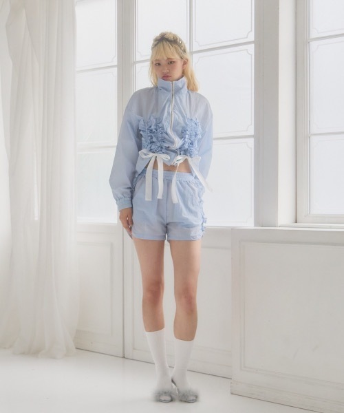 lilLilly(リルリリー)の「ナイロンフリルショートパンツ(その他パンツ・レディース・ホワイト/ブラック/ブルー/ピンク・FREE)」の22枚目の写真