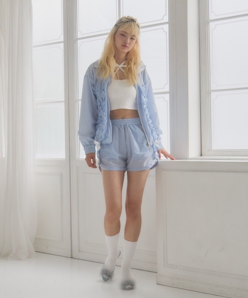 lilLilly(リルリリー)の「ナイロンフリルショートパンツ(その他パンツ・レディース・ホワイト/ブラック/ブルー/ピンク・FREE)」の20枚目の写真