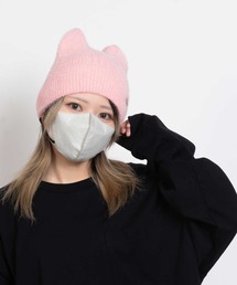 SVEC（シュベック）の「猫耳 シャギー ワッチキャップ（ニットキャップ/ビーニー）」