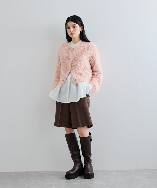 VIS（ビス）の「ラビットタッチカーディガン（カーディガン/ボレロ・レディース・ピンク/グレー系その他/チャコールグレー/オフホワイト・FREE）」の5枚目の写真