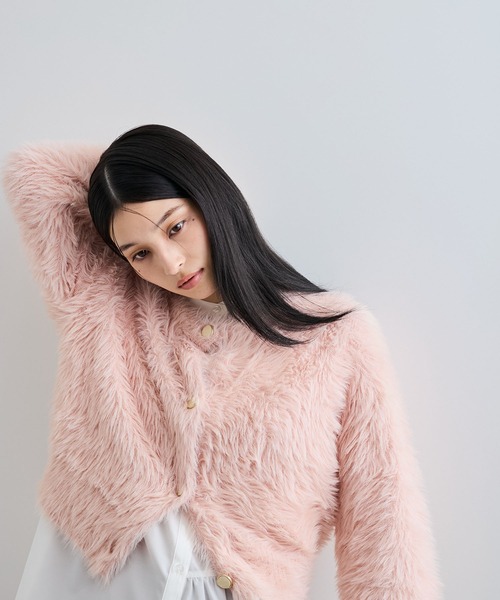 VIS（ビス）の「ラビットタッチカーディガン（カーディガン/ボレロ・レディース・ピンク/グレー系その他/チャコールグレー/オフホワイト・FREE）」の11枚目の写真