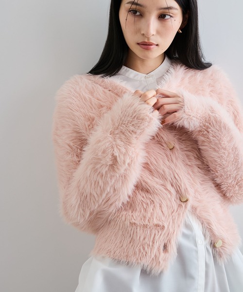 VIS（ビス）の「ラビットタッチカーディガン（カーディガン/ボレロ・レディース・ピンク/グレー系その他/チャコールグレー/オフホワイト・FREE）」の12枚目の写真