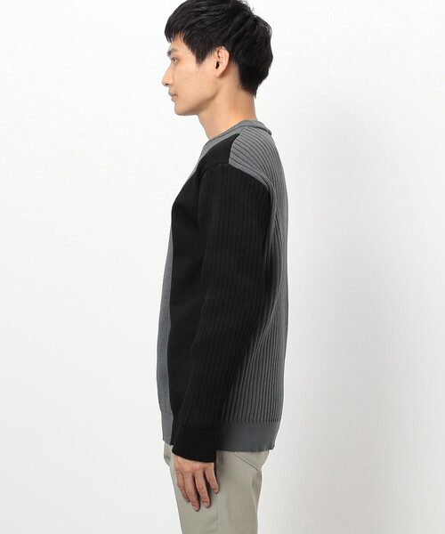 COMME CA ISM（コムサイズム）の「両畦編み デザイン ケーブルニット（ニット/セーター・メンズ・オフホワイト/ブラック/ネイビー・LARGE/MEDIUM）」の11枚目の写真