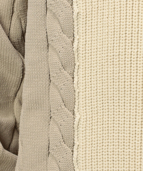 COMME CA ISM（コムサイズム）の「両畦編み デザイン ケーブルニット（ニット/セーター・メンズ・オフホワイト/ブラック/ネイビー・LARGE/MEDIUM）」の16枚目の写真