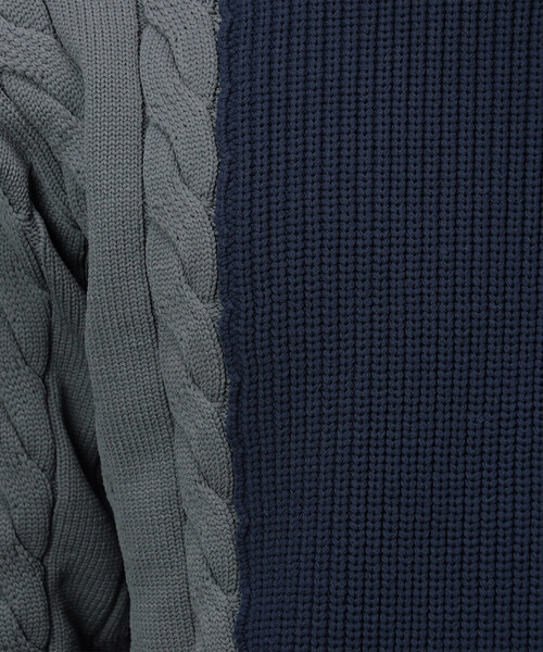 COMME CA ISM（コムサイズム）の「両畦編み デザイン ケーブルニット（ニット/セーター・メンズ・オフホワイト/ブラック/ネイビー・LARGE/MEDIUM）」の18枚目の写真