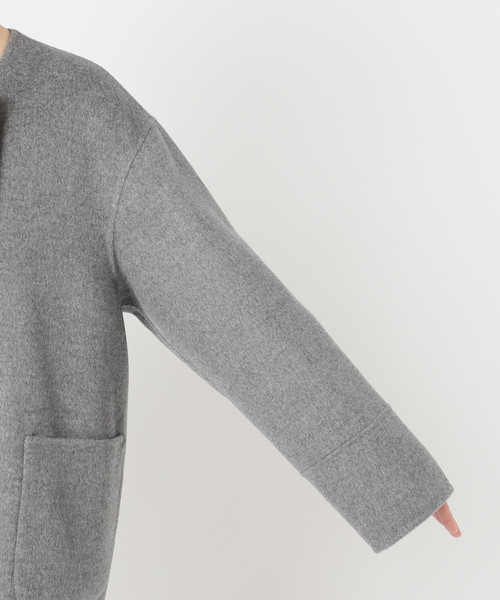 JOURNAL STANDARD relume（ジャーナルスタンダード　レリューム）の「《追加》リバーシブルノーカラーショートコート（ノーカラーコート・レディース・ブラウン/ネイビー/グレー・38/36）」の8枚目の写真