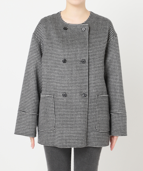 JOURNAL STANDARD relume（ジャーナルスタンダード　レリューム）の「《追加》リバーシブルノーカラーショートコート（ノーカラーコート・レディース・ブラウン/ネイビー/グレー・38/36）」の14枚目の写真