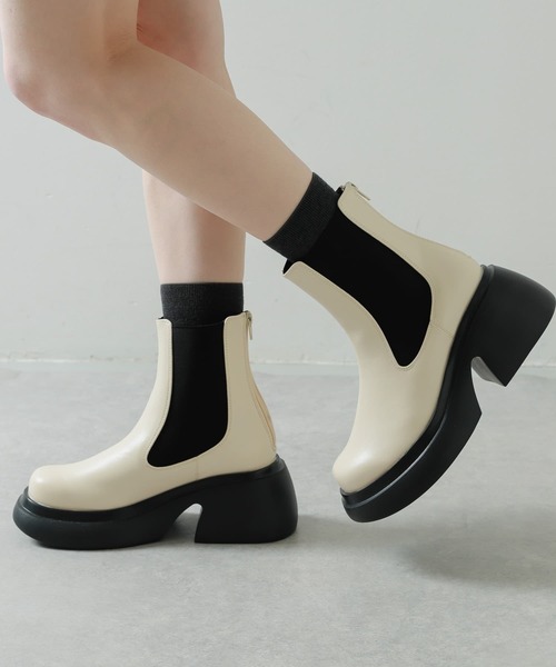 セール】『消臭』サイドゴアボリュームソールブーツ（ブーツ）｜SENSE