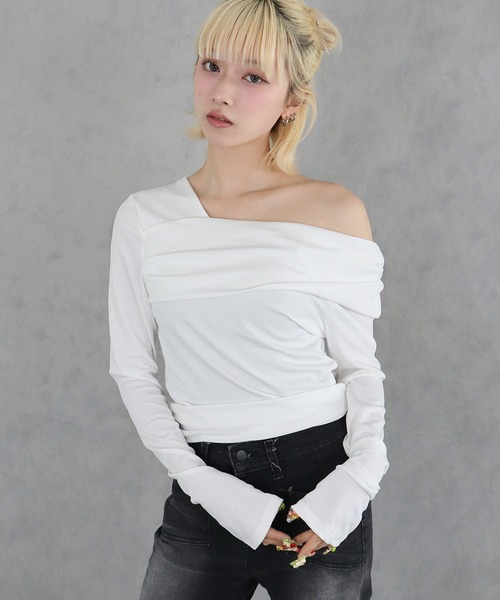 BARELY BLUE(ベアリーブルー)の「【 BARELY BLUE / ベアリーブルー 】 3Way オフショルダー トップス(Tシャツ/カットソー・レディース・ブラック/ホワイト/ブラウン・SMALL/MEDIUM/LARGE)」の10枚目の写真
