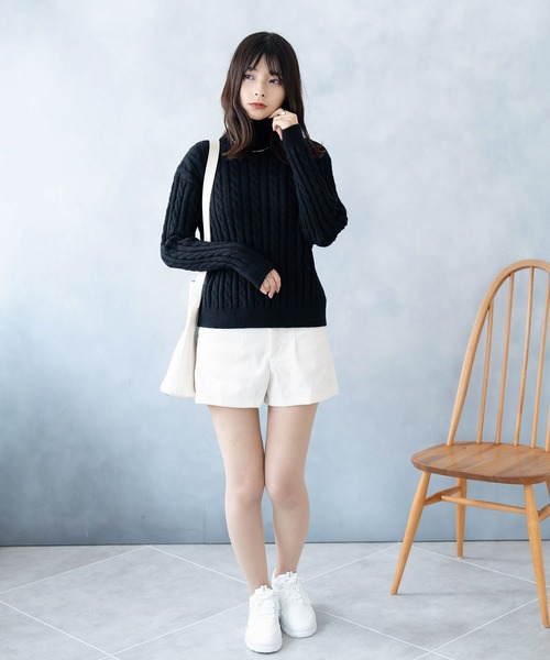 NinaetLina(ニナエリナ)の「ハイネックニットトップス(ニット/セーター・レディース・アイボリー/ブラック/ブラウン/キャメル・FREE)」の19枚目の写真