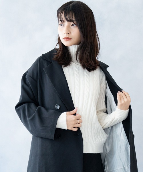 NinaetLina(ニナエリナ)の「ハイネックニットトップス(ニット/セーター・レディース・アイボリー/ブラック/ブラウン/キャメル・FREE)」の8枚目の写真