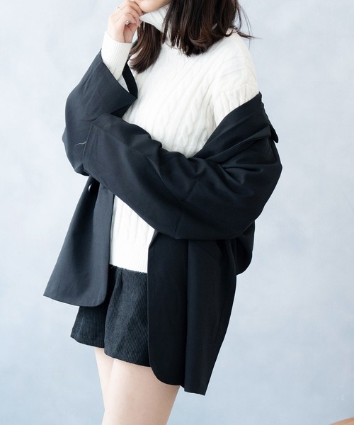 NinaetLina(ニナエリナ)の「ハイネックニットトップス(ニット/セーター・レディース・アイボリー/ブラック/ブラウン/キャメル・FREE)」の5枚目の写真