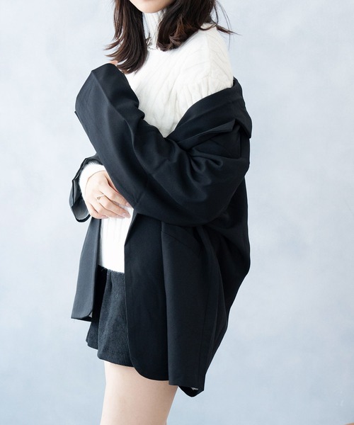 NinaetLina(ニナエリナ)の「ハイネックニットトップス(ニット/セーター・レディース・アイボリー/ブラック/ブラウン/キャメル・FREE)」の6枚目の写真