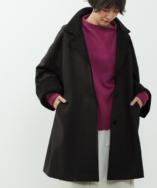 nota(ノータ)の「【nota della mano sinistra(ノータ デラ マノ シニストラ)】オーバーサイズコート(その他アウター・レディース・ブラック/オフホワイト/モカ・FREE)」の2枚目の写真