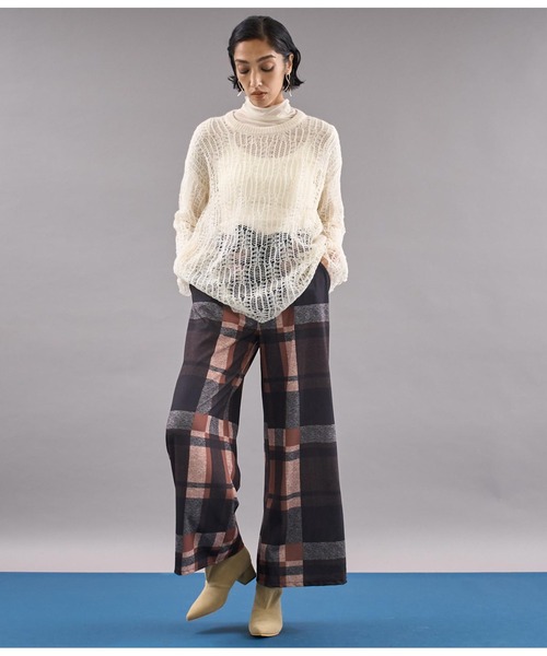 Settimissimo（セッティミッシモ）の「モヘア混 透かし編み ロング ニット（ニット/セーター・レディース・レッド/アイボリー/ブルー・FREE）」の7枚目の写真