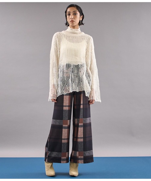 Settimissimo（セッティミッシモ）の「モヘア混 透かし編み ロング ニット（ニット/セーター・レディース・レッド/アイボリー/ブルー・FREE）」の8枚目の写真