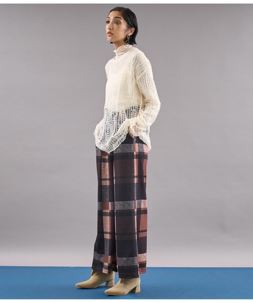 Settimissimo（セッティミッシモ）の「モヘア混 透かし編み ロング ニット（ニット/セーター・レディース・レッド/アイボリー/ブルー・FREE）」の9枚目の写真