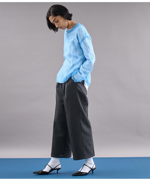 Settimissimo（セッティミッシモ）の「モヘア混 透かし編み ロング ニット（ニット/セーター・レディース・レッド/アイボリー/ブルー・FREE）」の15枚目の写真