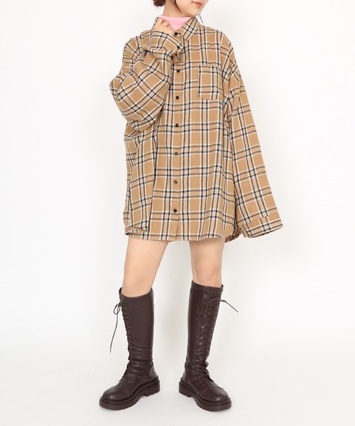 PUNYUS(プニュズ)の「10th ユニコーンチェックシャツ(シャツ/ブラウス・レディース・ベージュ系その他/ブラック系その他・1/2/3/4)」の3枚目の写真