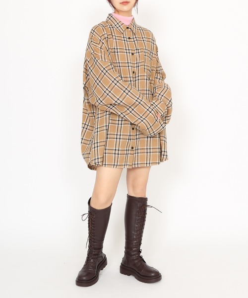 PUNYUS(プニュズ)の「10th ユニコーンチェックシャツ(シャツ/ブラウス・レディース・ベージュ系その他/ブラック系その他・1/2/3/4)」の4枚目の写真