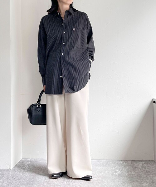 fredy emue(フレディエミュ)の「FR刺繍ストライプシャツ(シャツ/ブラウス・レディース・ブラック系その他/ホワイト系その他2/グレー系その他・38)」の18枚目の写真