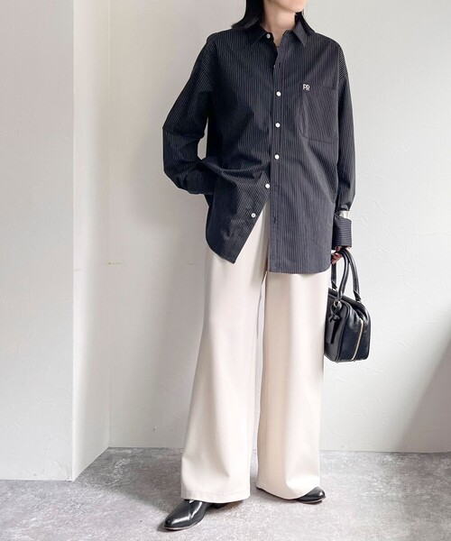 fredy emue(フレディエミュ)の「FR刺繍ストライプシャツ(シャツ/ブラウス・レディース・ブラック系その他/ホワイト系その他2/グレー系その他・38)」の21枚目の写真