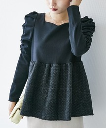 パフスリーブ」に該当するトップス（ブラック/黒色系・フリル